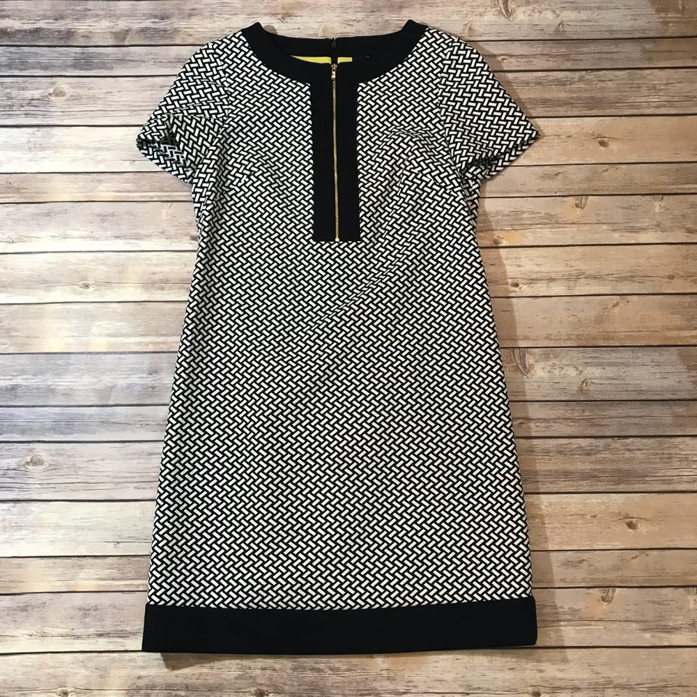 Tahari Arthur Levine black & white shift dress 4